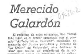Merecido galardón. Merecido galardón.