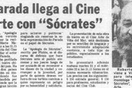 Parada llega al cine arte con "Sócrates". Parada llega al cine arte con "Sócrates".
