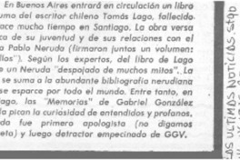 Libro póstumo del escritor chileno Tomás Lago