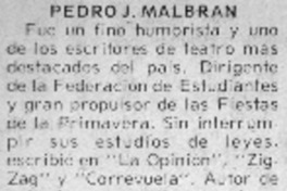Pedro J. Malbrán.
