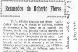 Recuerdos de Roberto Flores. Recuerdos de Roberto Flores.