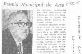Premio Municipal de arte. Premio Municipal de arte.