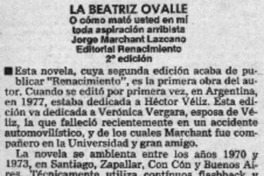 La Beatriz Ovalle. La Beatriz Ovalle.