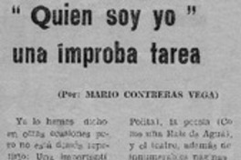 Quien soy yo" una ímproba tarea Quien soy yo" una ímproba tarea