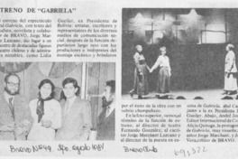 Estreno de "Gabriela". Estreno de "Gabriela".