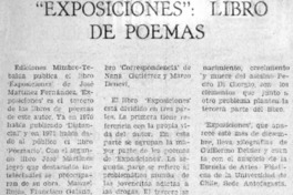 Exposiciones", libro de poemas.