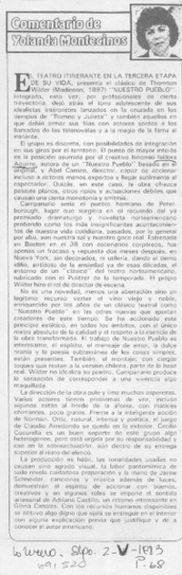 El teatro itinerante en la tercera etapa de su vida