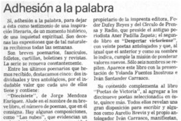 Adhesión a la palabra Adhesión a la palabra