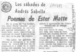 Poemas de Ester Matte