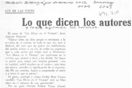 Lo Que dicen los autores. Lo Que dicen los autores.