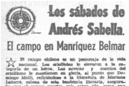 El campo en Manríquez Belmar.
