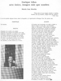 Enrique Lihn: acto único, imagen más que sombra