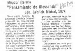 Pensamiento de Alessandri Pensamiento de Alessandri