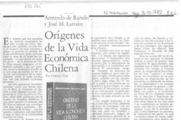 Orígenes de la vida económica chilena Orígenes de la vida económica chilena