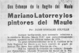 Mariano Latorre y los pintores del Maule