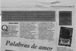 Palabras de amor  [artículo] Cristián Gómez.