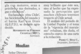 Moulian  [artículo] Pedro C. Holz C.