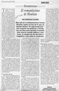 El romanticismo de Moulian  [artículo] José Rodríguez Elizondo.
