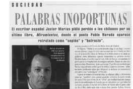 Palabras inoportunas Palabras inoportunas