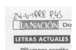 "Siempre escrito en el agua"  [artículo].