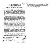 El Bosque de Ana María Matute  [artículo].