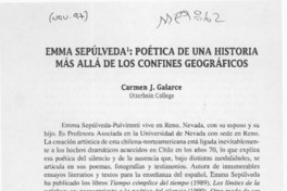 Emma Sepúlveda, poética de una historia más allá de los confines geográficos  [artículo] Carmen J. Galarce.