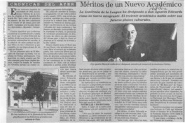 Méritos de un nuevo académico  [artículo].