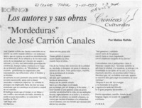 "Mordeduras" de José Carrión Canales  [artículo] Matías Rafide.