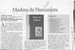 Madera de humanista  [artículo] Gastón von Dem Bussche.