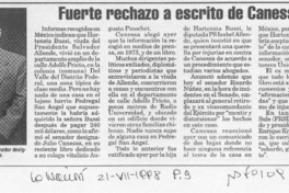 Fuerte rechazo a escrito de Canessa  [artículo].