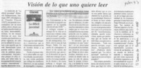 Visión de lo que uno quiere leer  [artículo].