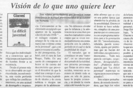 Visión de lo que uno quiere leer  [artículo].