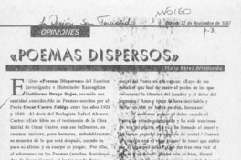 "Poemas dispersos"  [artículo] Mario Pérez Arrendondo.