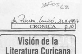 Visión de la literatura curicana  [artículo].