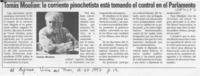 Tomás Moulian, la corriente pinochetista está tomando el control en el parlamento  [artículo].