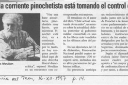 Tomás Moulian, la corriente pinochetista está tomando el control en el parlamento  [artículo].