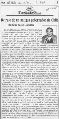 Retrato de un antiguo gobernador de Chile  [artículo] Enrique Volpe Mossotti.