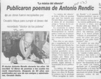 Publiocaron poemas de Antonio Rendic  [artículo].