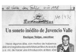 Un soneto inédito de Juvencio Valle  [artículo] Enrique Volpe.