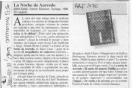 La noche de Acevedo  [artículo] Marcelo Novoa.