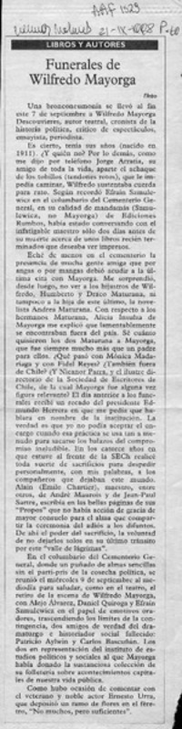 Funerales de Wilfredo Mayorga  [artículo] Filebo.