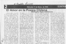 El amor en la poesía chilena  [artículo] Wellington Rojas Valdebenito.