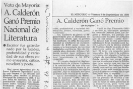 Alfonso Calderón ganó Premio Nacional de Literatura Alfonso Calderón ganó Premio Nacional de Literatura