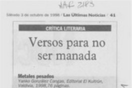 Versos para no ser manada Versos para no ser manada