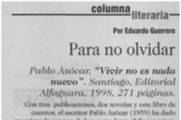 Para no olvidar Para no olvidar