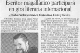 Escritor magallánico participará en gira literaria internacional  [artículo].