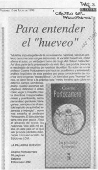 Para entender el "hueveo"  [artículo].