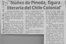 "Núñez de Pineda, figura literaria del Chile colomial" "Núñez de Pineda, figura literaria del Chile colomial"