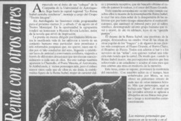 Una Reina con otros aires  [artículo].