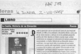 La santa, historia de su elevación  [artículo] Carlos Maldonado.
